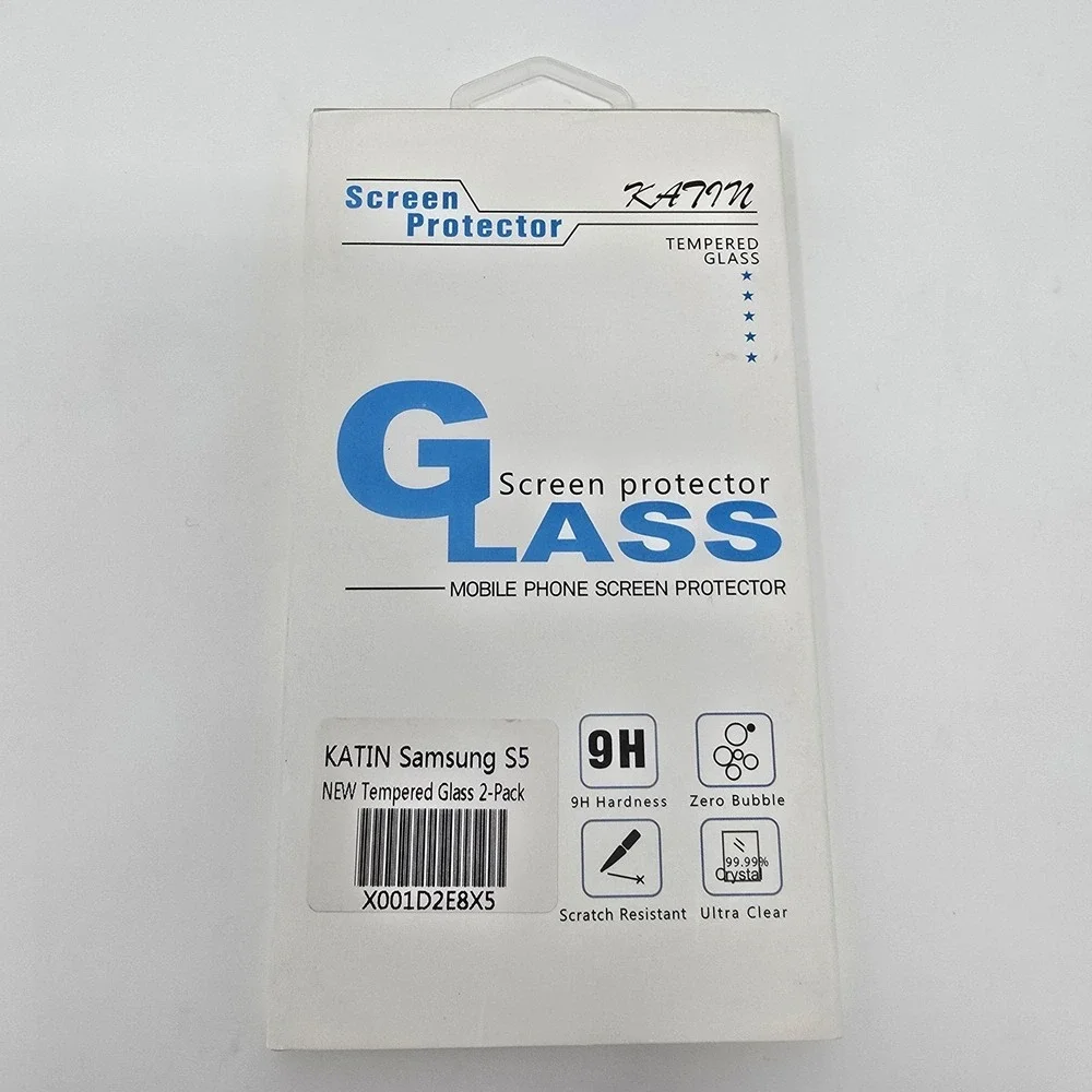 KATIN Tempered Glass Screen Protector for Samsung Galaxy S5‎ 2 Pack 9H Clear